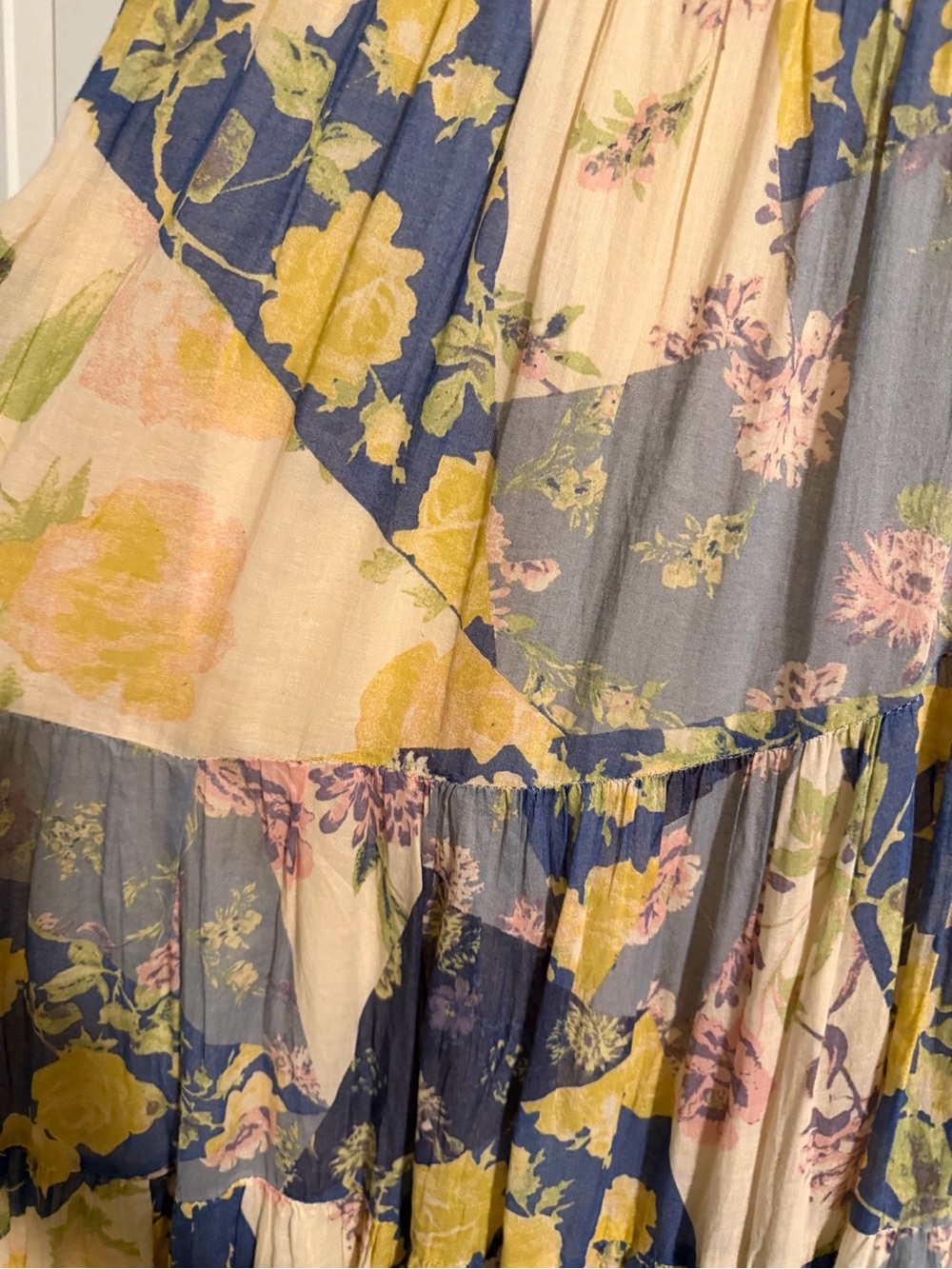 Free People Sundrenched Printed Maxi Dress in a blue floral border print. - Picture 5 of 8